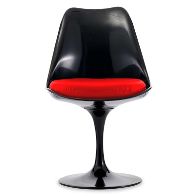 Replica of the Tulip Chair all black by famous designer Eero Saarinen